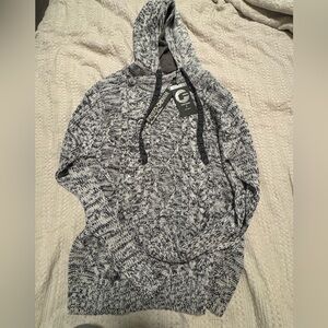 Fried Denim Gray Hooded Sweater for Men | Size Medium
